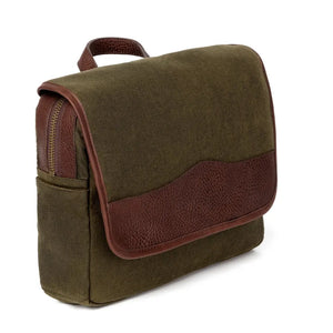 Campaign Waxed Canvas Messenger Bag by Mission Mercantile Leather Goods, handmade leather goods detail photo 7