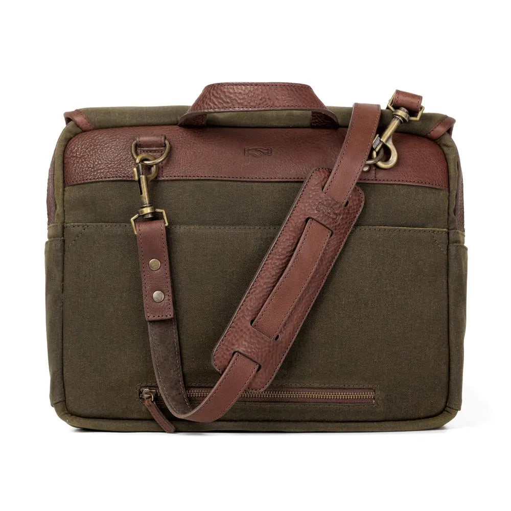 Campaign Waxed Canvas Messenger Bag by Mission Mercantile Leather Goods, handmade leather goods detail photo 9