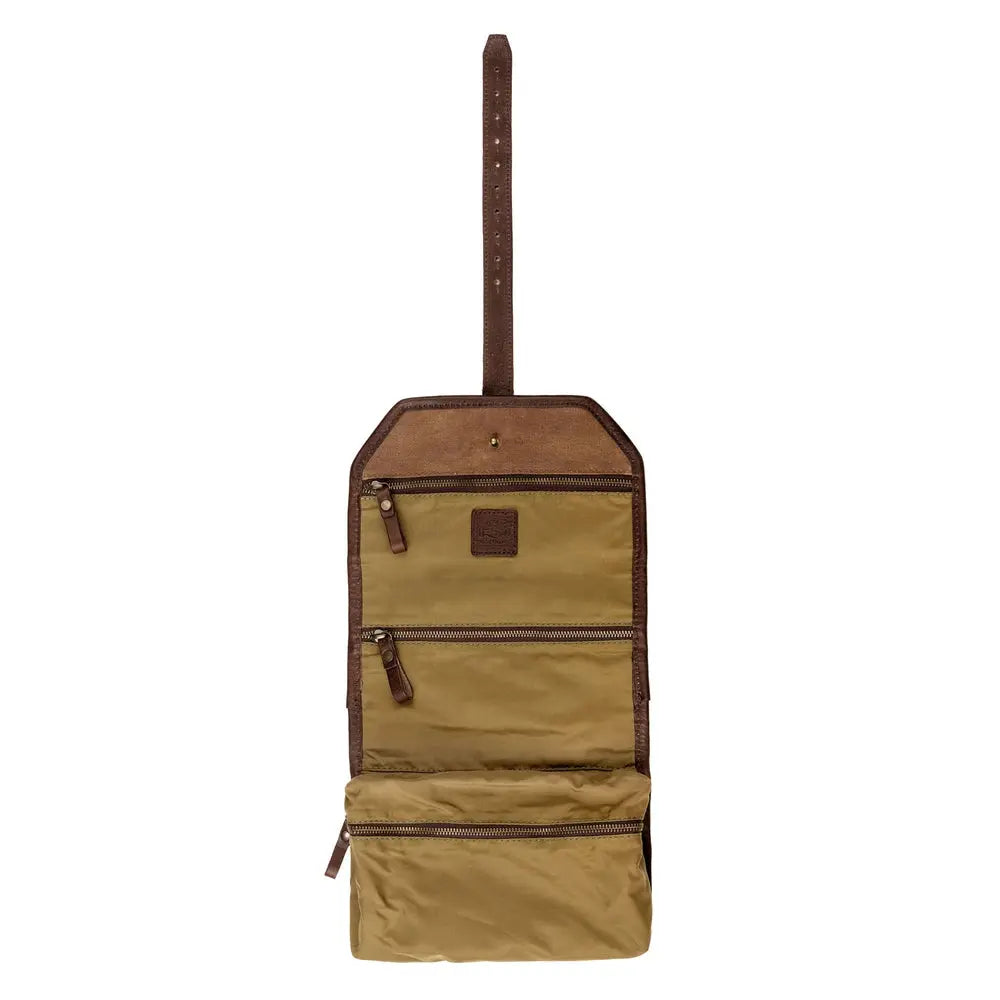 Campaign Waxed Canvas Roll-Up Toiletry Shave Kit by Mission Mercantile Leather Goods, natural skincare detail photo 5