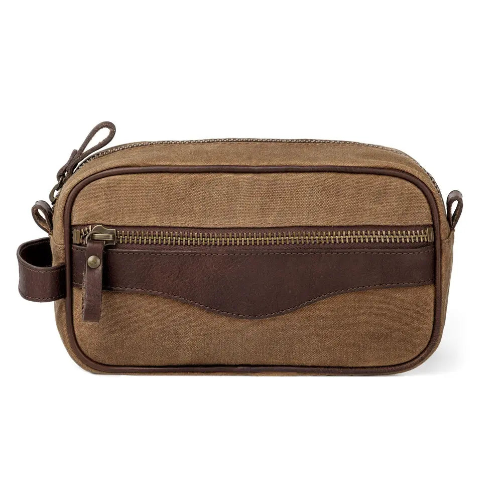 Campaign Waxed Canvas Toiletry Shave Kit by Mission Mercantile Leather Goods, natural skincare detail photo 3