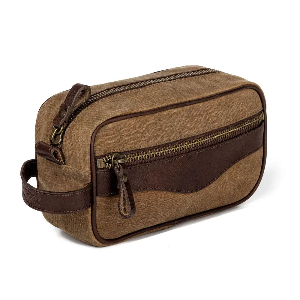 Campaign Waxed Canvas Toiletry Shave Kit by Mission Mercantile Leather Goods, natural skincare detail photo 5