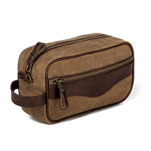 Campaign Waxed Canvas Toiletry Shave Kit by Mission Mercantile Leather Goods, natural skincare detail photo 5