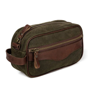 Campaign Waxed Canvas Toiletry Shave Kit by Mission Mercantile Leather Goods, natural skincare detail photo 11