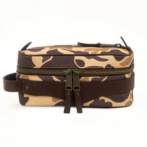 Campaign Waxed Canvas Toiletry Square Shave Kit by Mission Mercantile Leather Goods, natural skincare detail photo 13