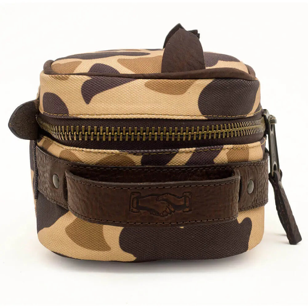 Campaign Waxed Canvas Toiletry Square Shave Kit by Mission Mercantile Leather Goods, natural skincare detail photo 16