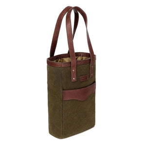 Campaign Waxed Canvas Two Bottle Wine Tote by Mission Mercantile Leather Goods, handmade leather goods detail photo 8