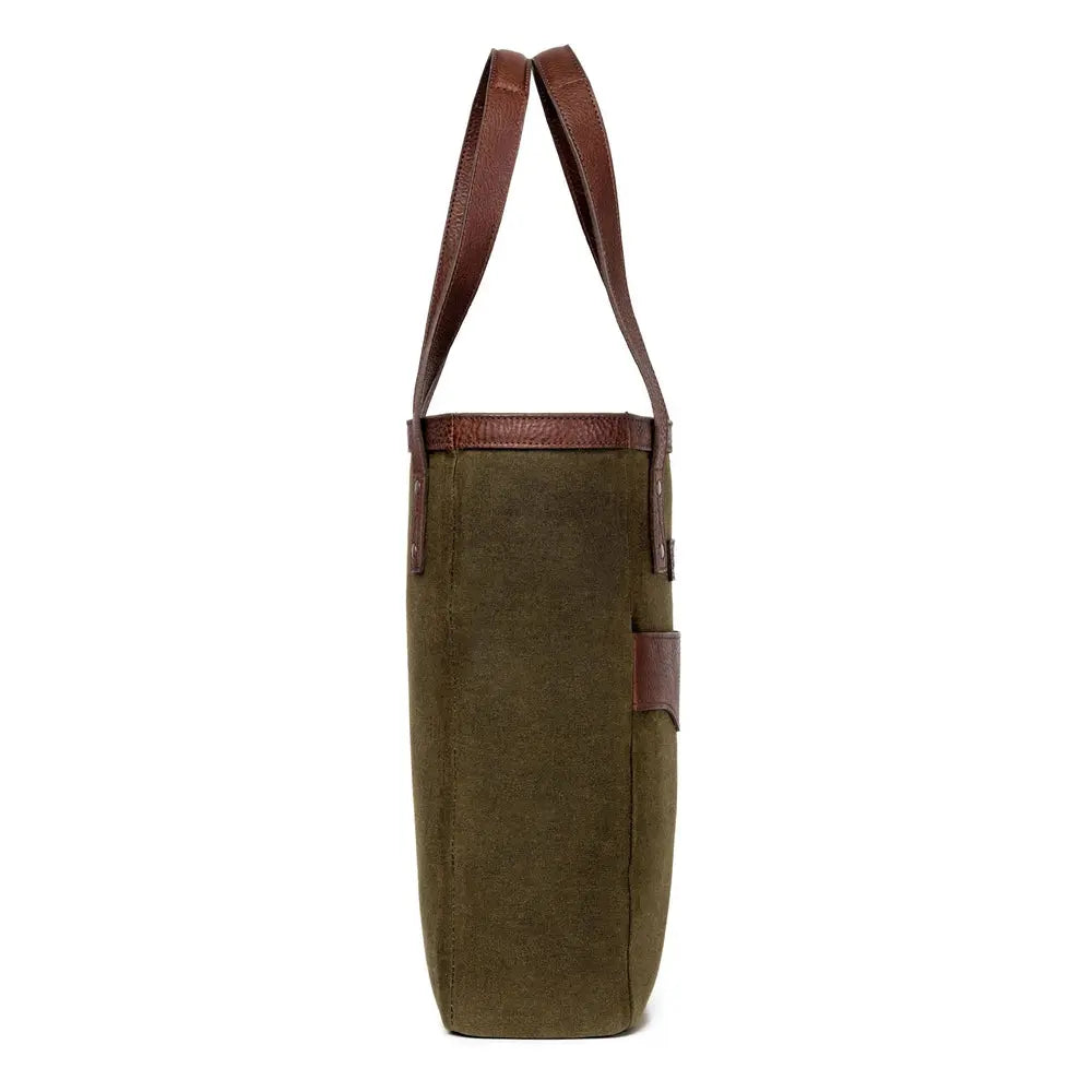 Campaign Waxed Canvas Two Bottle Wine Tote by Mission Mercantile Leather Goods, handmade leather goods detail photo 11