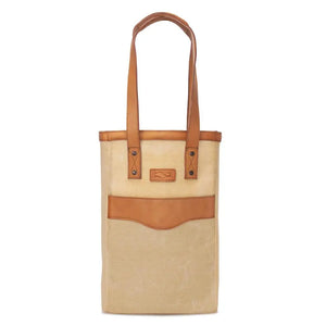 Campaign Waxed Canvas Two Bottle Wine Tote by Mission Mercantile Leather Goods, handmade leather goods detail photo 16