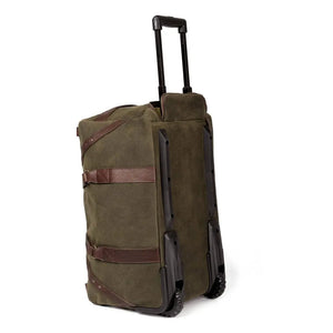Campaign Waxed Canvas Wheeled Carry-On Duffle Bag by Mission Mercantile Leather Goods, handmade leather goods detail photo 13