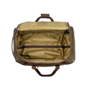 Campaign Waxed Canvas Wheeled Carry-On Duffle Bag by Mission Mercantile Leather Goods, handmade leather goods detail photo 14