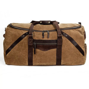 Campaign Waxed Canvas X-Large Duffle Bag by Mission Mercantile Leather Goods, handmade leather goods main product photo