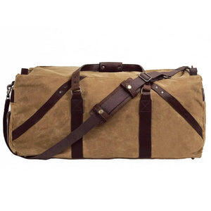 Campaign Waxed Canvas X-Large Duffle Bag by Mission Mercantile Leather Goods, handmade leather goods detail photo 3