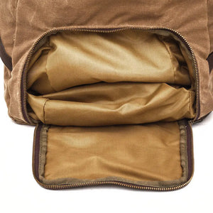 Campaign Waxed Canvas X-Large Duffle Bag by Mission Mercantile Leather Goods, handmade leather goods detail photo 5