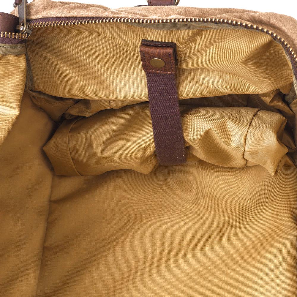 Campaign Waxed Canvas X-Large Duffle Bag by Mission Mercantile Leather Goods, handmade leather goods detail photo 7