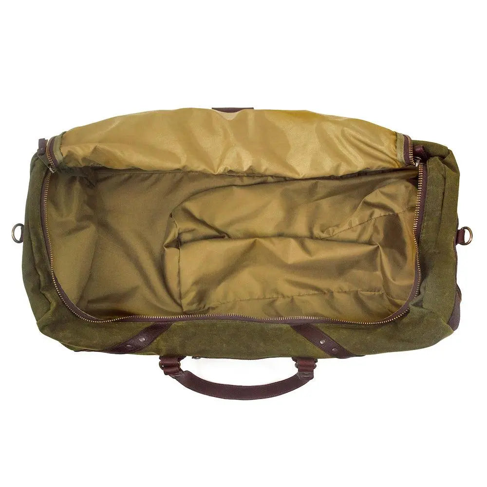Campaign Waxed Canvas X-Large Duffle Bag by Mission Mercantile Leather Goods, handmade leather goods detail photo 16