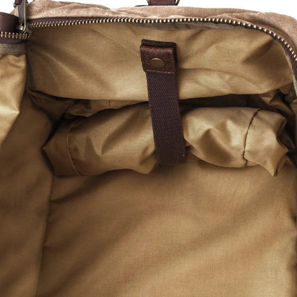 Campaign Waxed Canvas X-Large Duffle Bag by Mission Mercantile Leather Goods, handmade leather goods detail photo 23