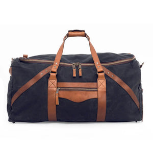 Campaign Waxed Canvas X-Large Duffle Bag by Mission Mercantile Leather Goods, handmade leather goods detail photo 25