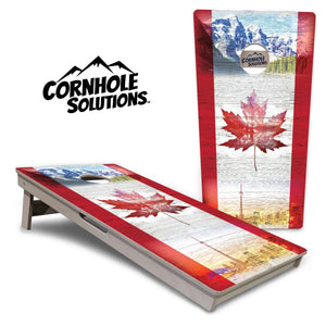 Canada Mountain Scene Cornhole Boards - Professional Tournament Series by Cornhole Solutions, custom cornhole board main product photo