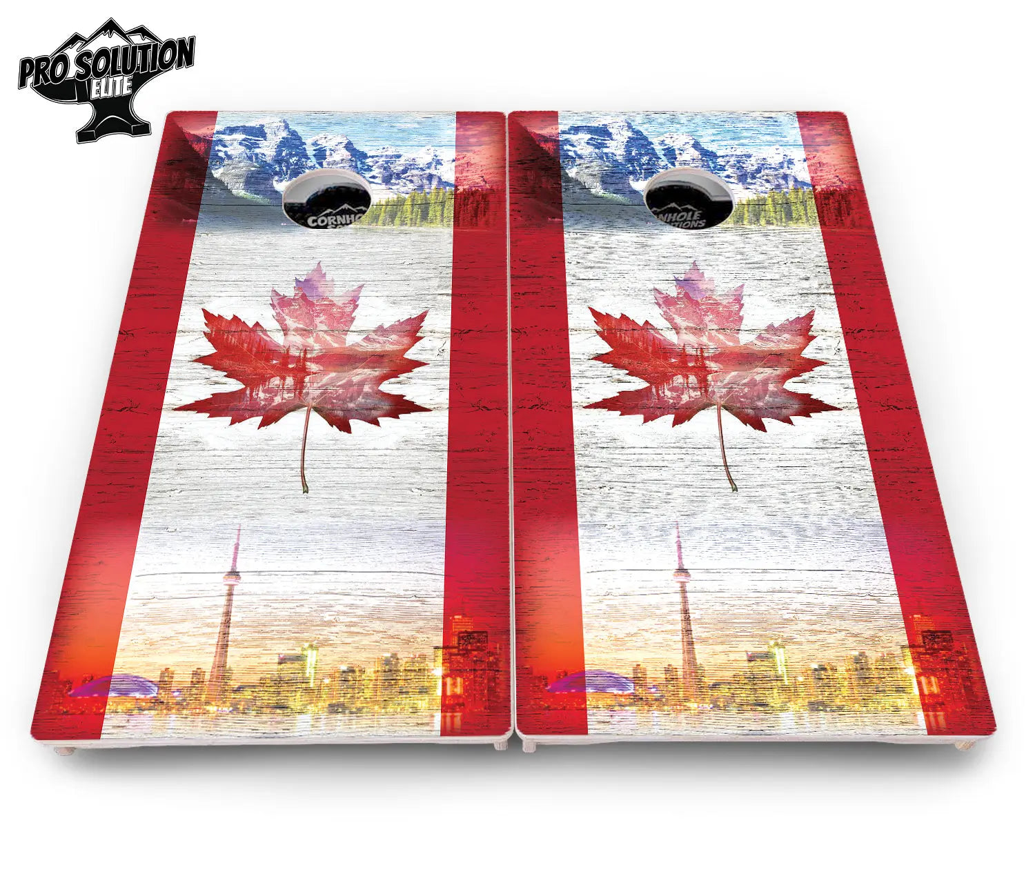 Canadian Mountain Scene Cornhole Boards - Pro Solution Elite Series by Cornhole Solutions, custom cornhole board detail photo 4