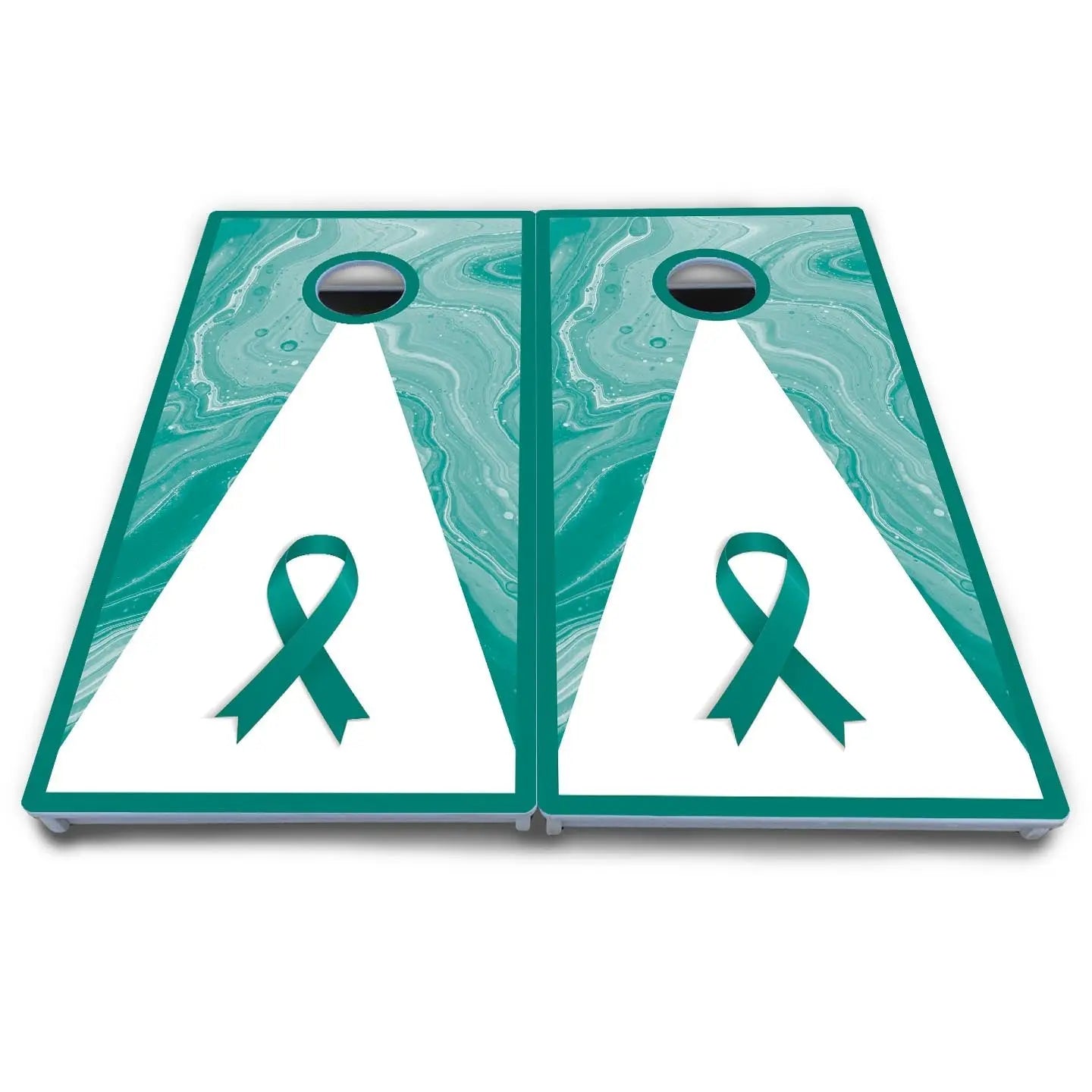 Cancer Awareness Cornhole Boards - All Weather Series by Cornhole Solutions, custom cornhole board detail photo 6
