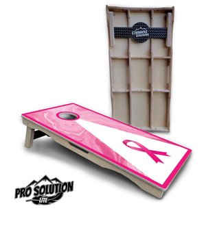 Cancer Awareness Cornhole Boards - Pro Solution Lite Series by Cornhole Solutions, custom cornhole board main product photo