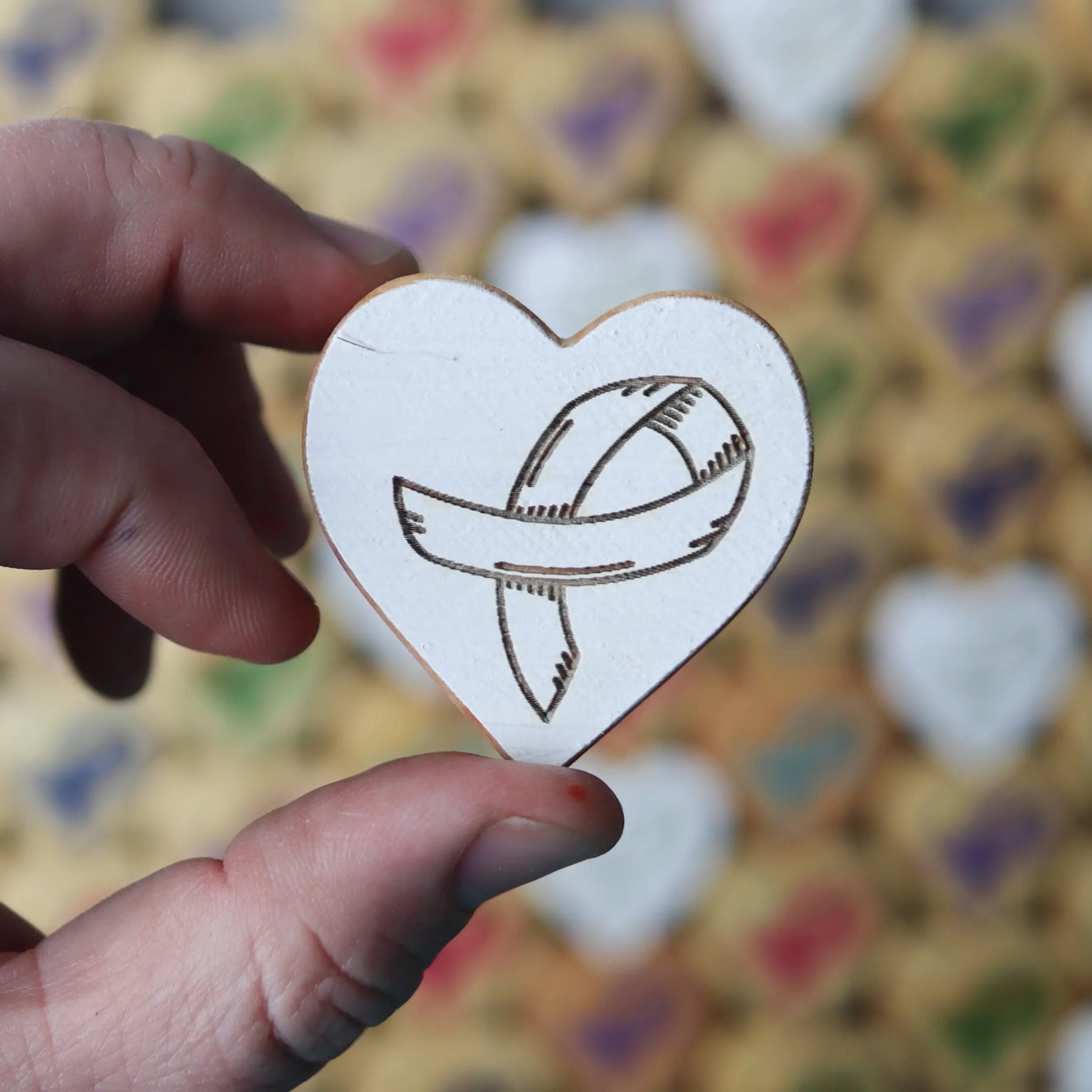 Cancer Awareness Hearts by Dennehey Design Co., Southern home decor detail photo 5