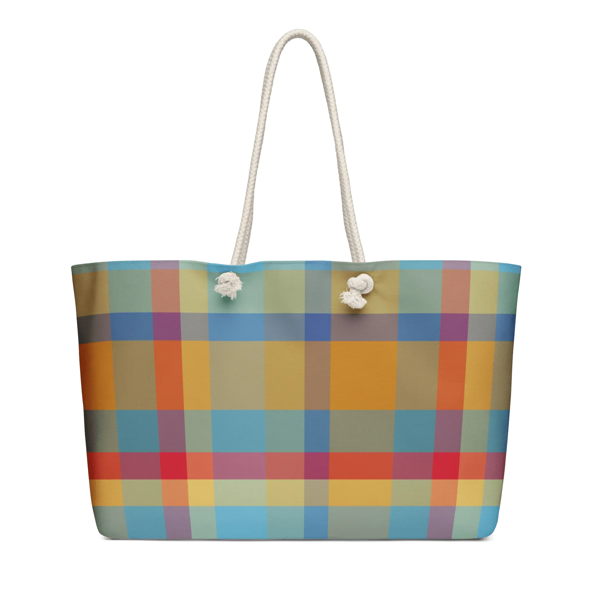 Carver Plaid Weekender Bag: Oversized tote with rope handles, by Leslie Gonce - Main Street Collective