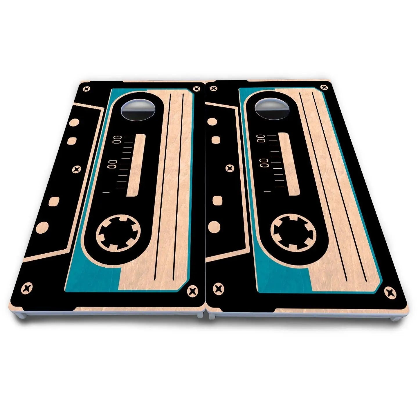 Cassette Tape Cornhole Boards - All Weather Series by Cornhole Solutions, custom cornhole board detail photo 3