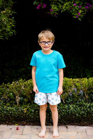Catching Crabs Organic Muslin Shorts by Nola Tawk, children's boutique clothing detail photo 3