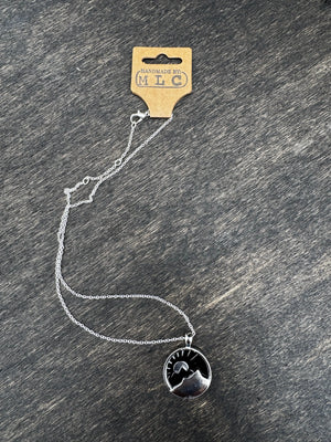 Celestial Crest Necklace | Mountain Sun Nature Jewelry Gift by Mushroom Lady Co, handmade jewelry detail photo 2