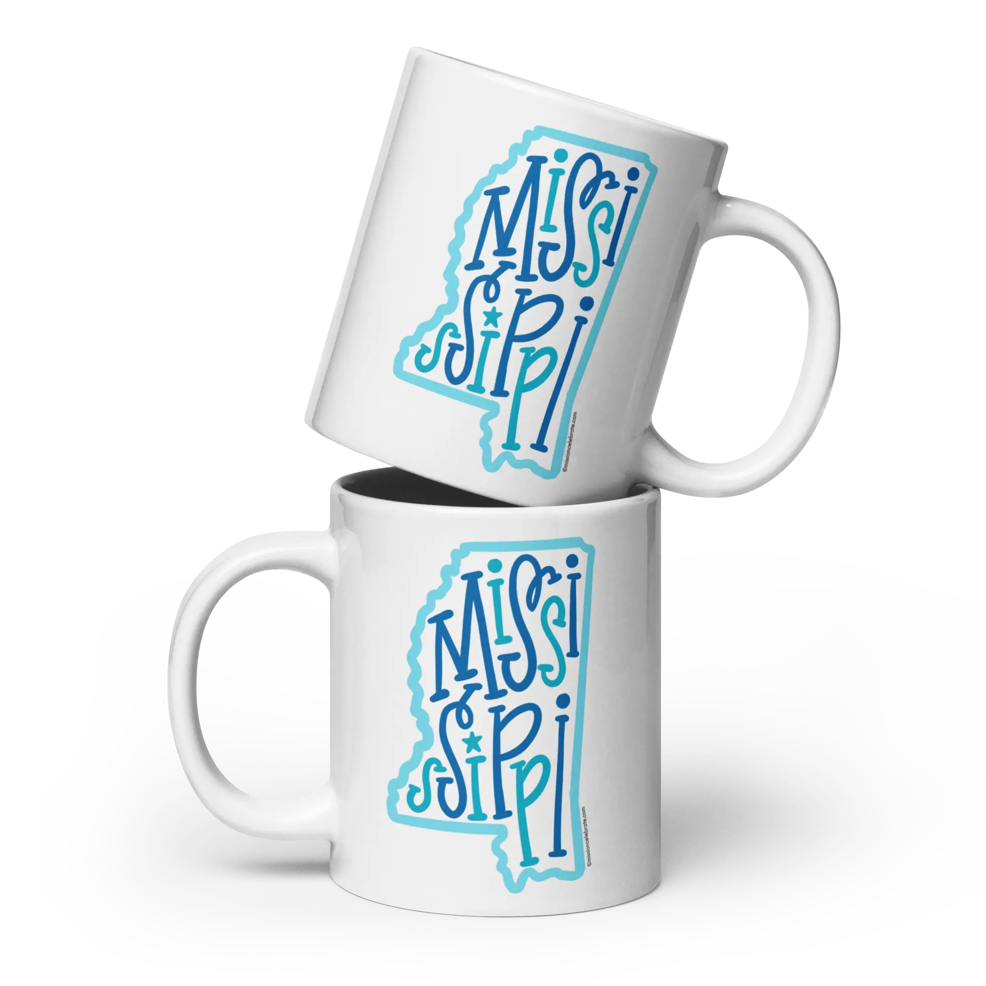Mississippi Mug: Ceramic coffee mug with state outline & 'Mississippi' design. Shop Main Street Collective for unique mugs!