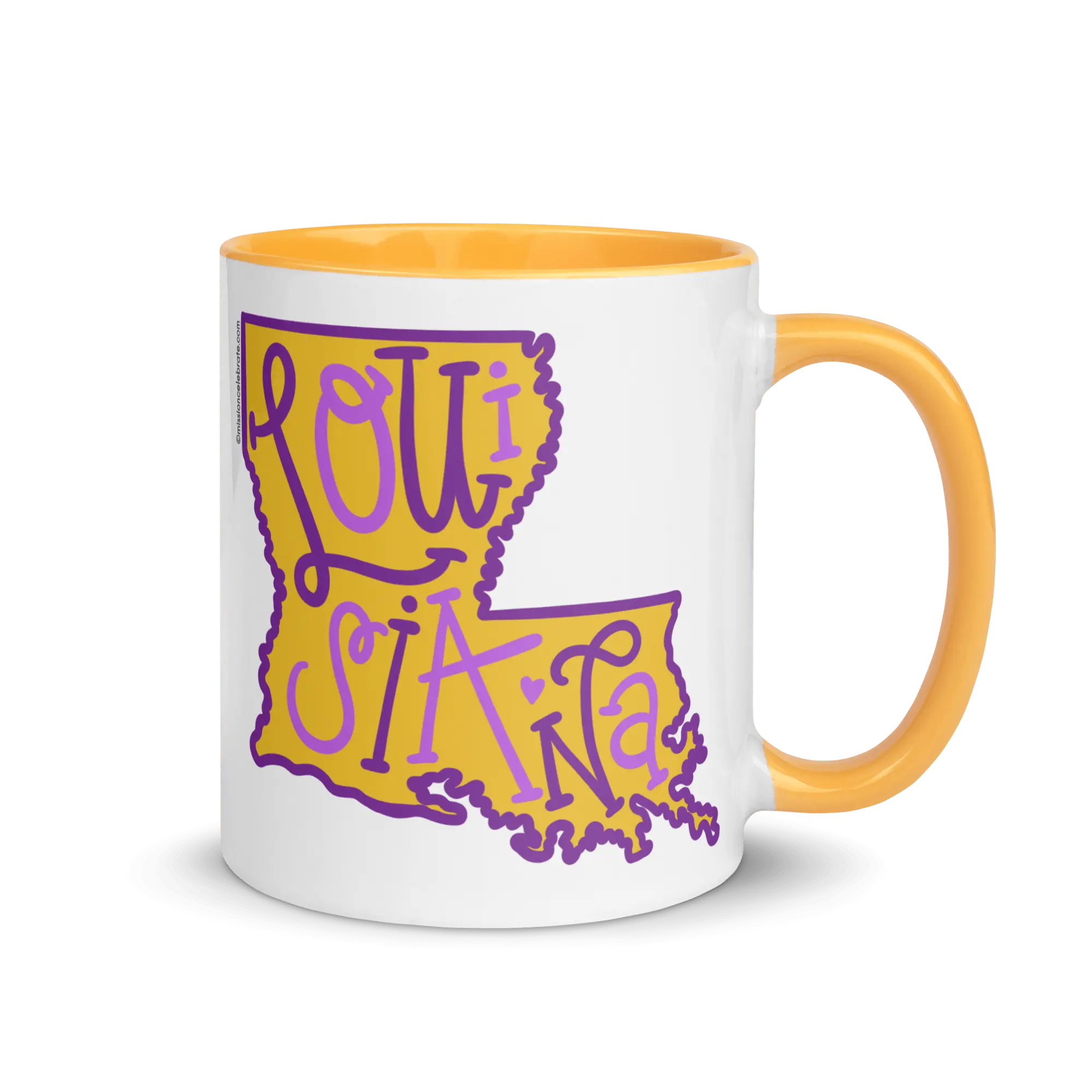 Louisiana Purple & Gold Mug - Bouncy Letter Art by Main Street Collective