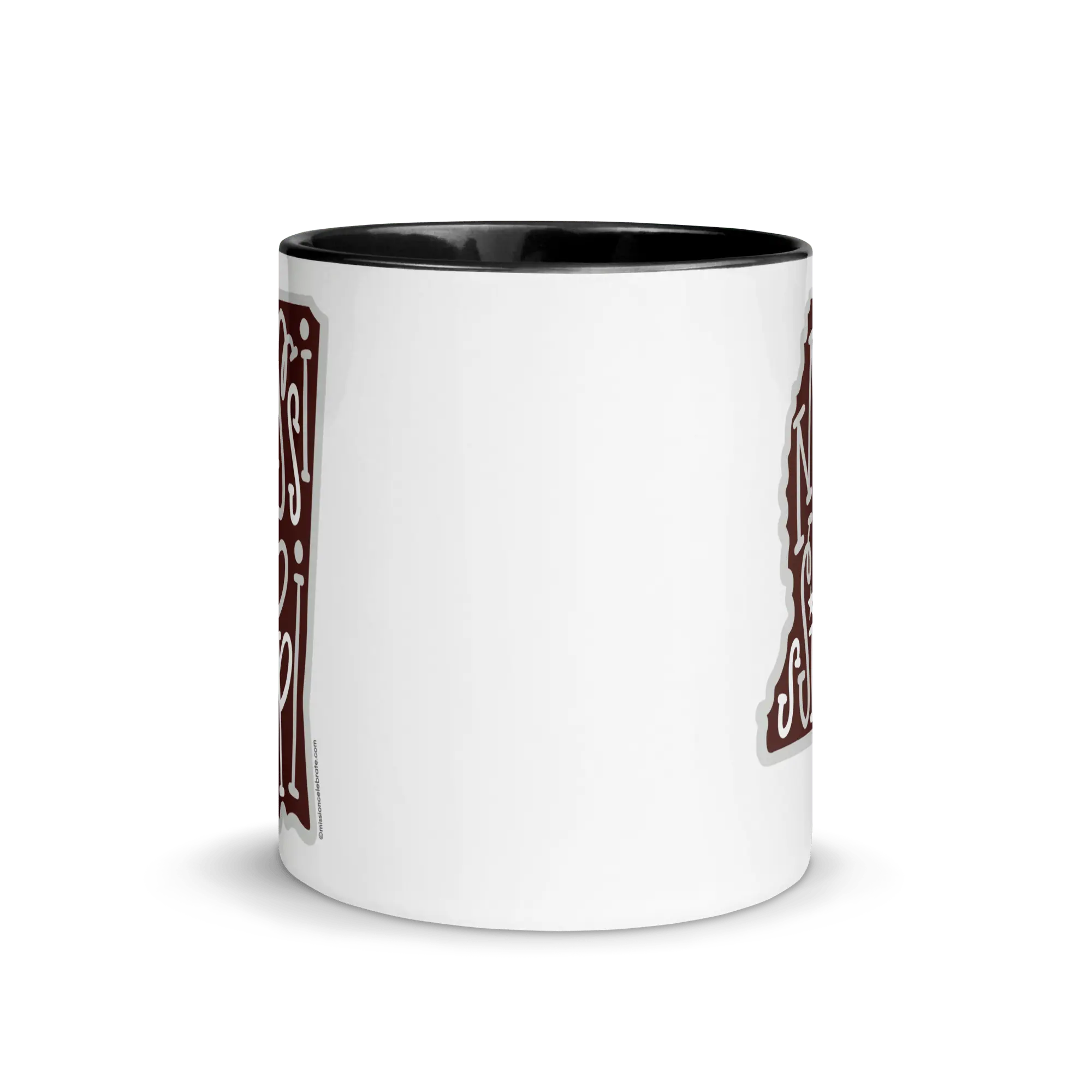 Mississippi Mug - Maroon and Gray Ceramic Coffee Cup with Hand-drawn Lettering Art - Main Street Collective