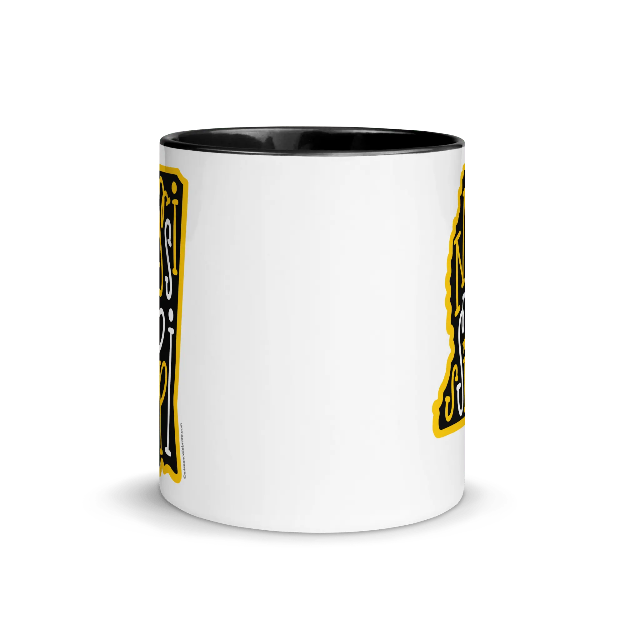 Texas Pride Mug - Ceramic Mug with Texas Bouncy Letter Art (Black & Gold)