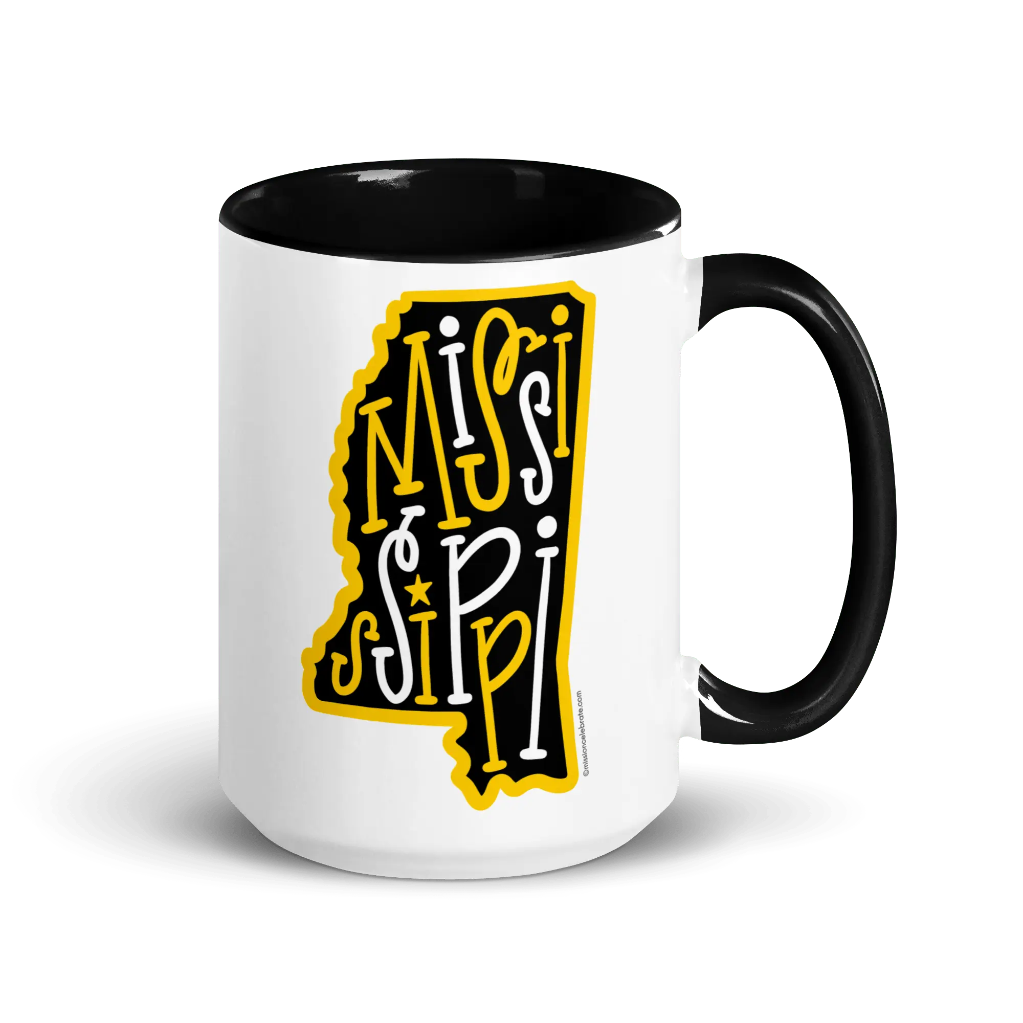 Mississippi State Mug: Ceramic mug with black & gold Mississippi design - Main Street Collective