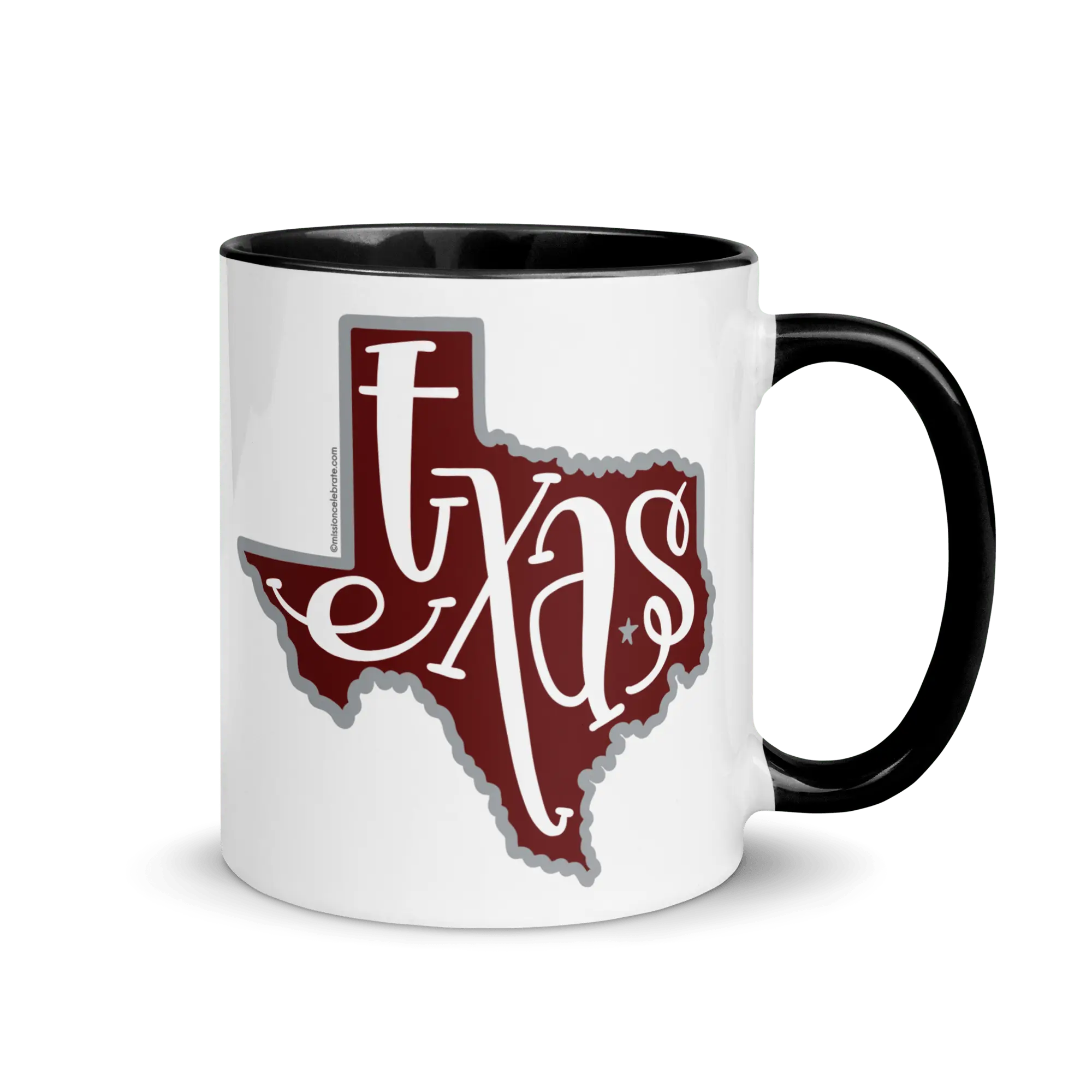 Texas Mug - Maroon State Design - Gift Idea - Unique Coffee Mug - Hand Lettered
