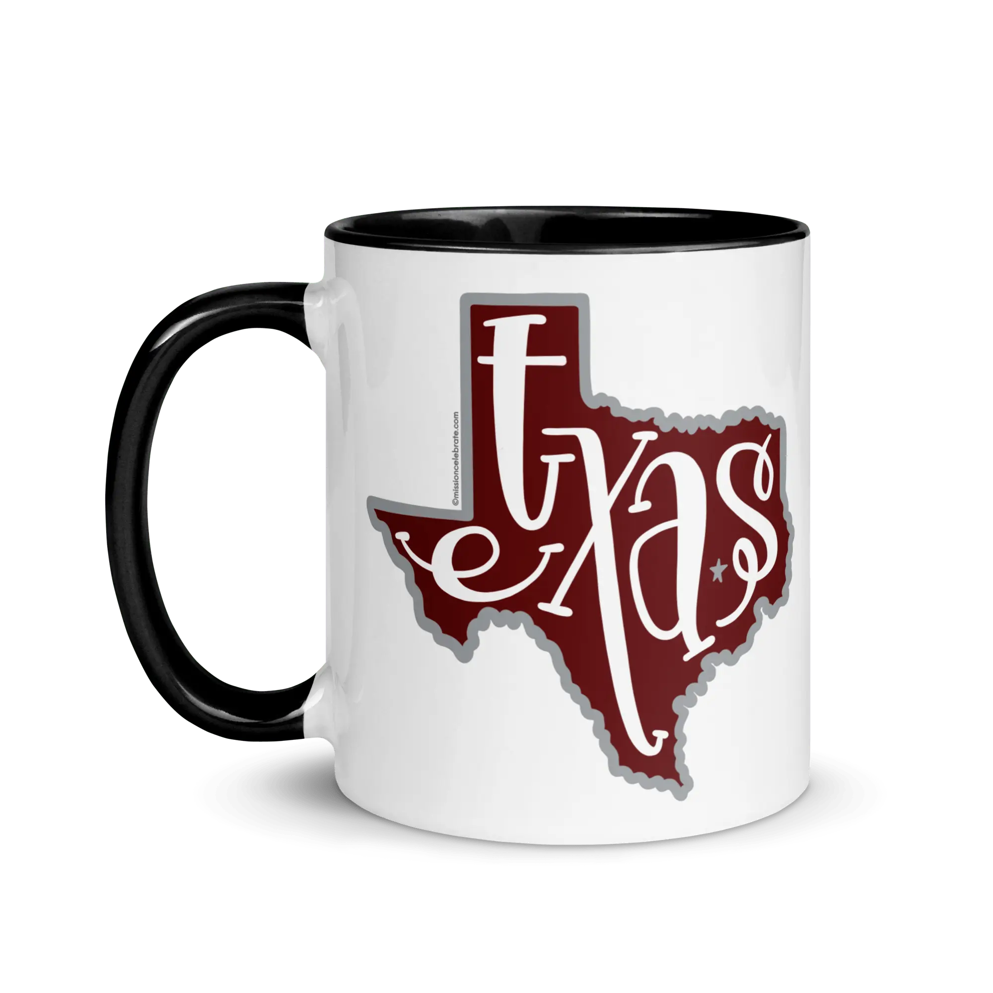 Texas Mug - Maroon & Gray Ceramic Mug with Hand-drawn Texas Design by Main Street Collective