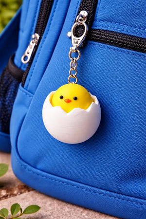 Chick Clicker Keychain – Fidget Toy in Egg by The Tween Space, 3D printed gift detail photo 2