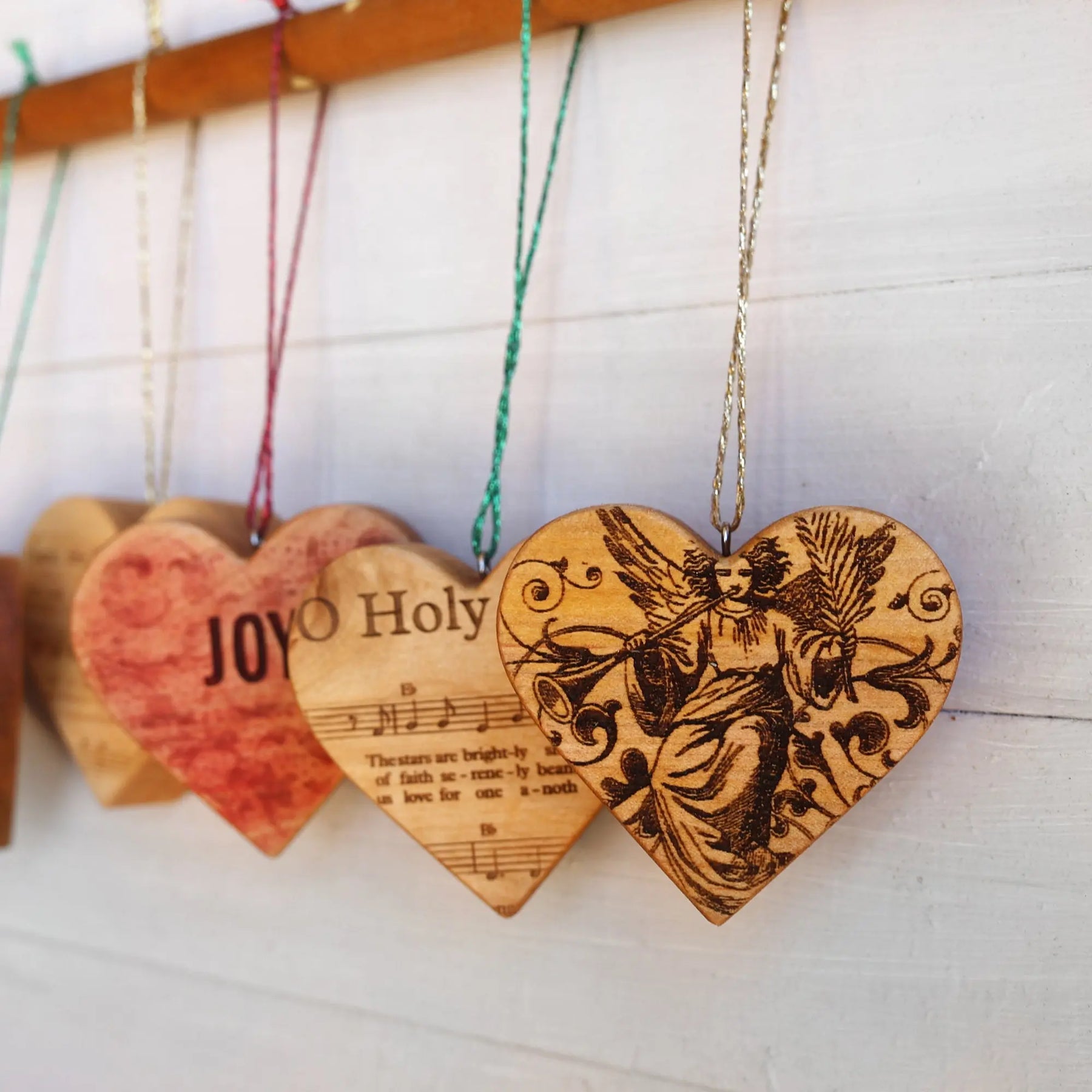 Christmas Carol Heart Ornaments by Dennehey Design Co., Southern home decor detail photo 16