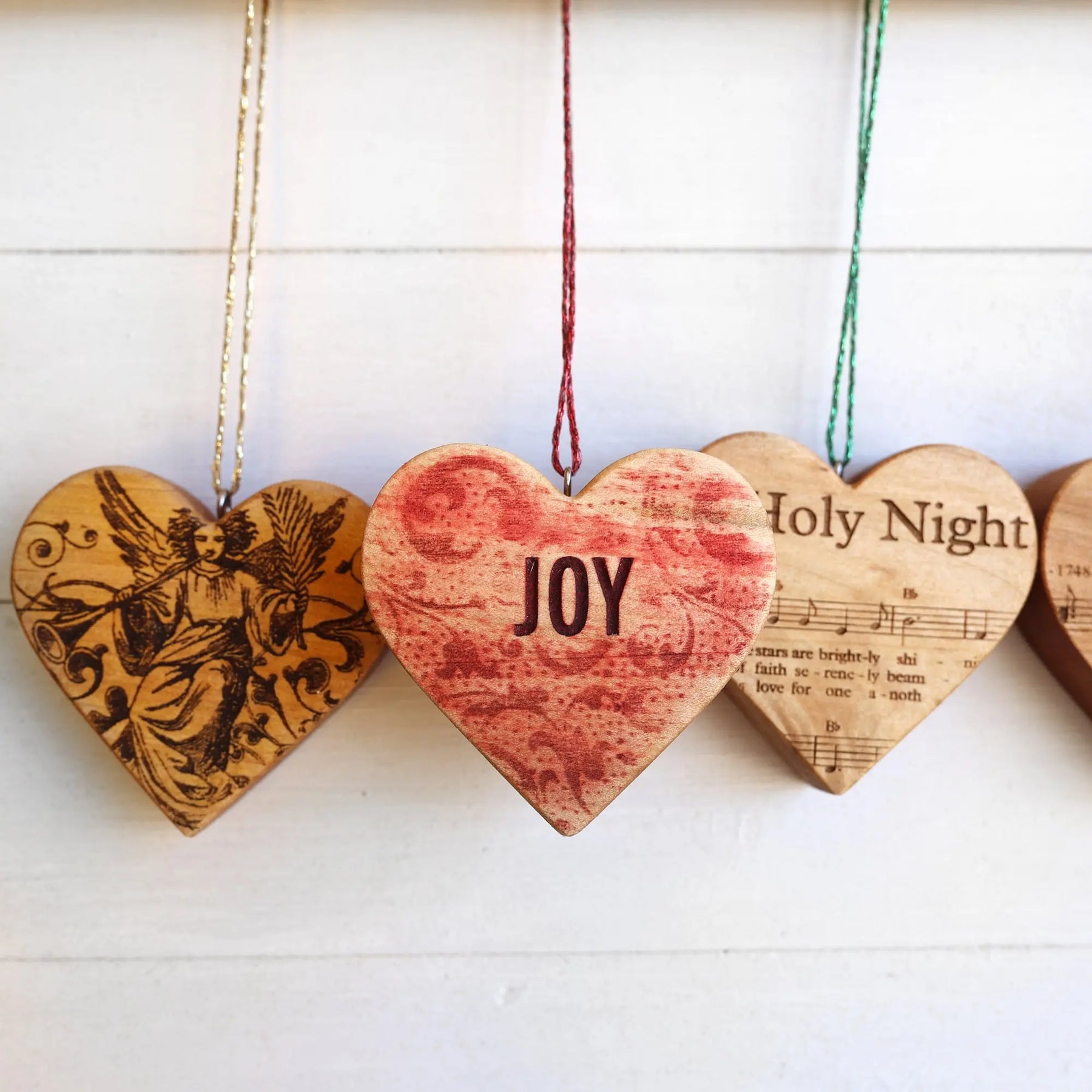 Christmas Carol Heart Ornaments by Dennehey Design Co., Southern home decor detail photo 18