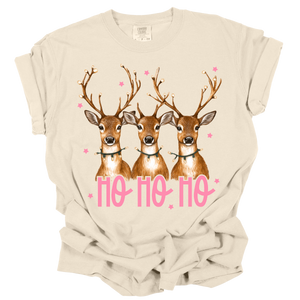 Ho Ho Ho Reindeer Christmas Comfort Colors T-Shirt