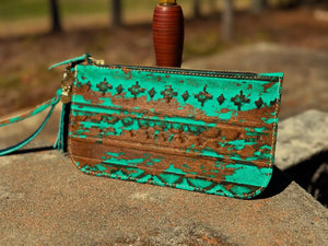 Classic Leather Clutch with Inside Pocket by Kw Leatherworks, handmade leather goods detail photo 4