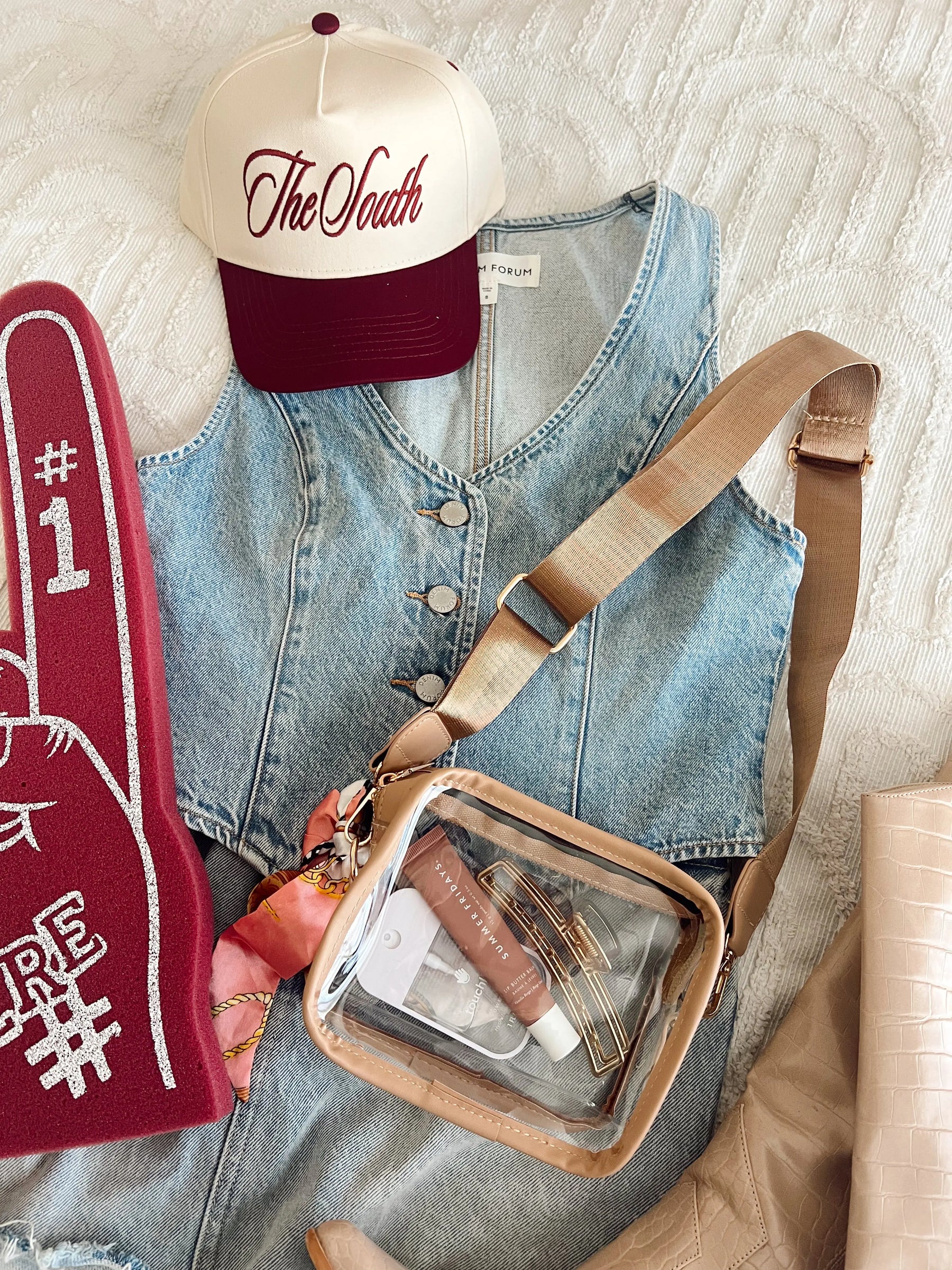 Clear Gameday + Concert Purse by KenzKustomz, handmade leather goods detail photo 4
