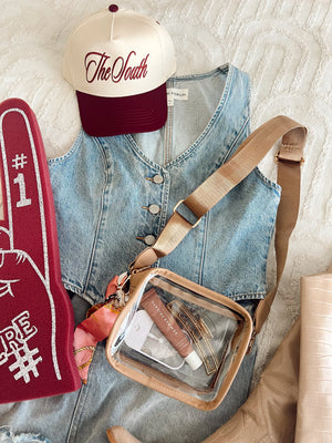 Clear Gameday + Concert Purse by KenzKustomz, handmade leather goods detail photo 4