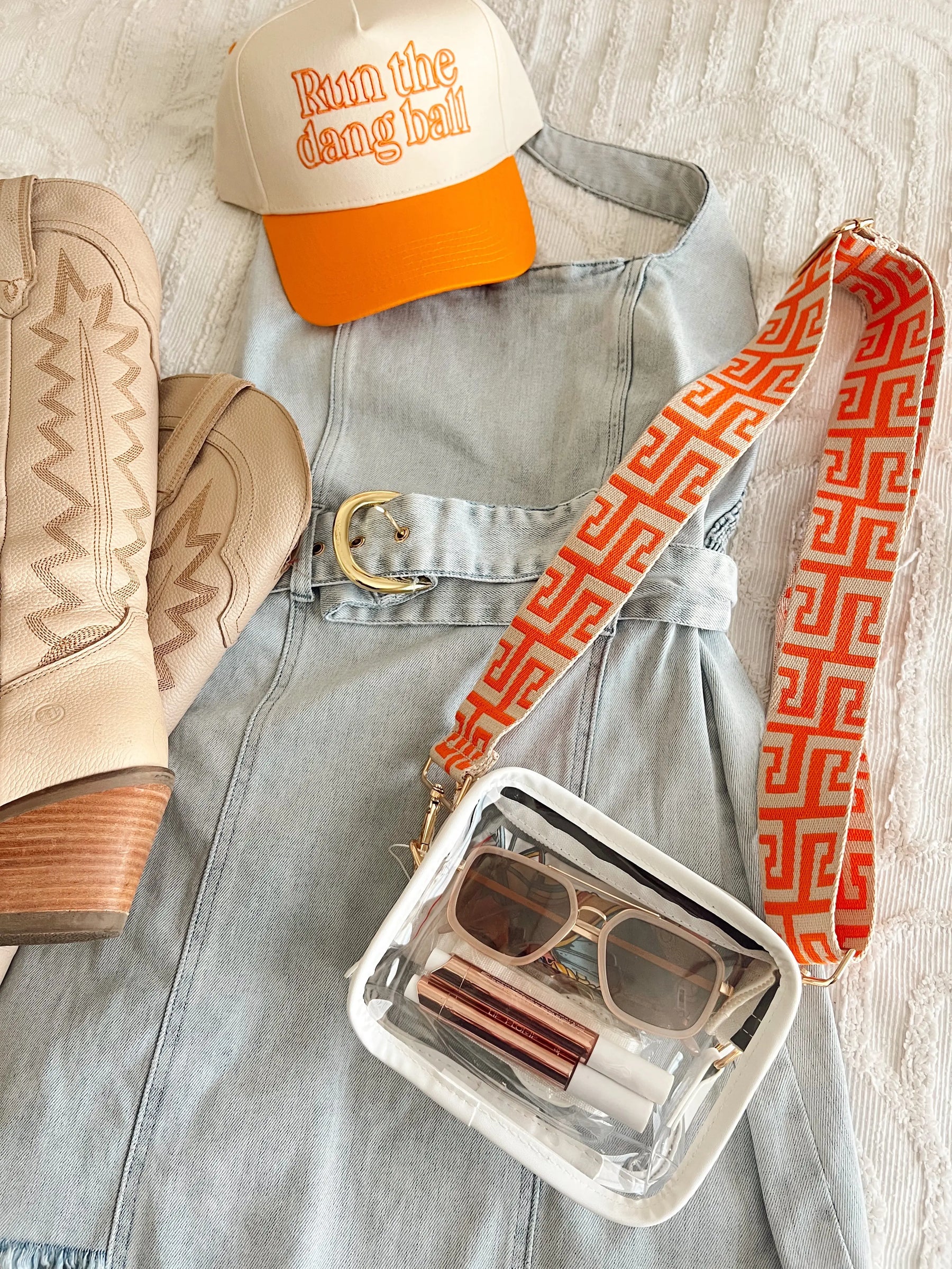 Clear Gameday + Concert Purse by KenzKustomz, handmade leather goods detail photo 11