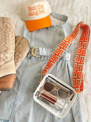Clear Gameday + Concert Purse by KenzKustomz, handmade leather goods detail photo 11