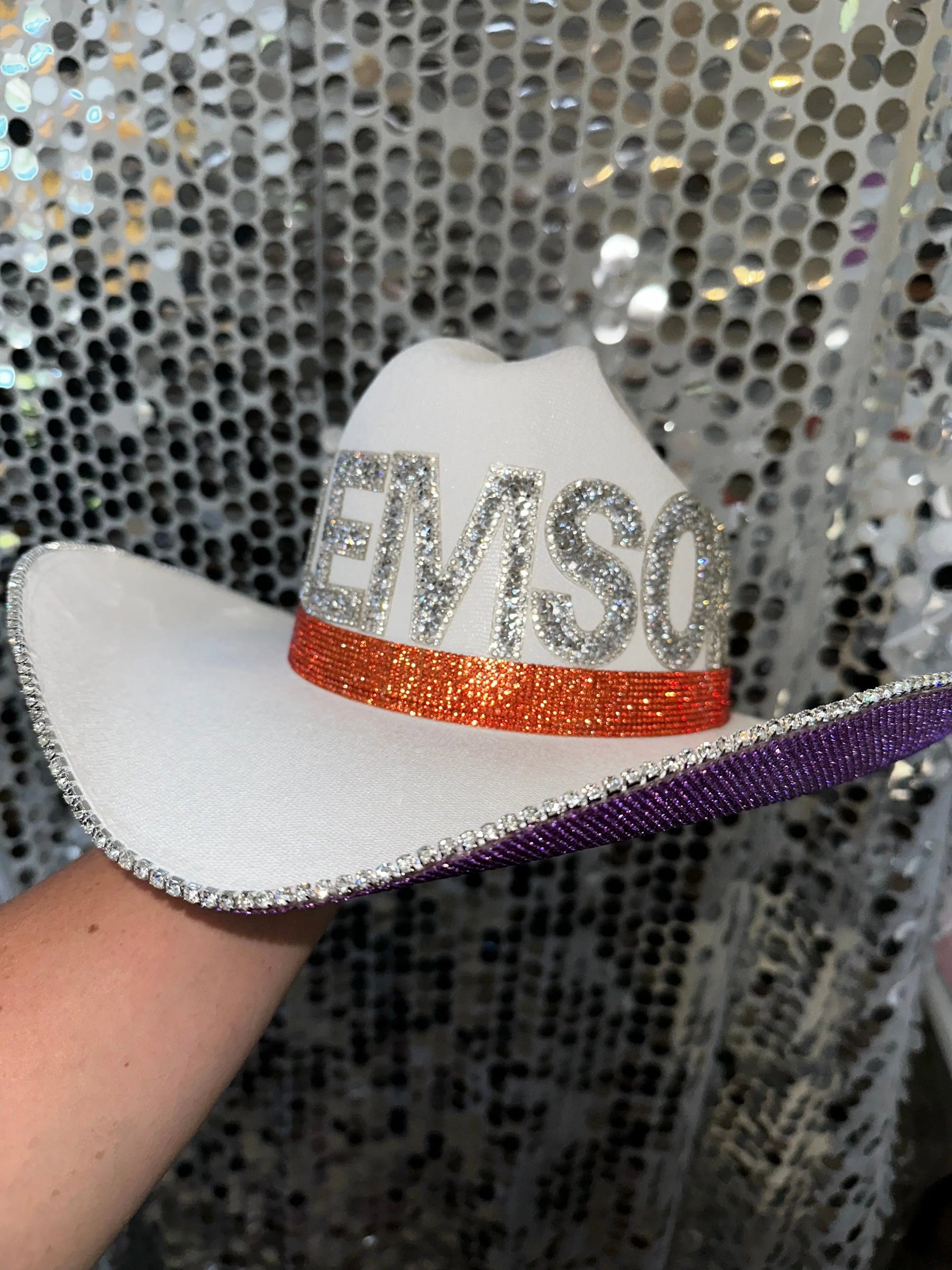 Clemson Hat by Rhinestone Cowgirl, Southern lifestyle apparel detail photo 4