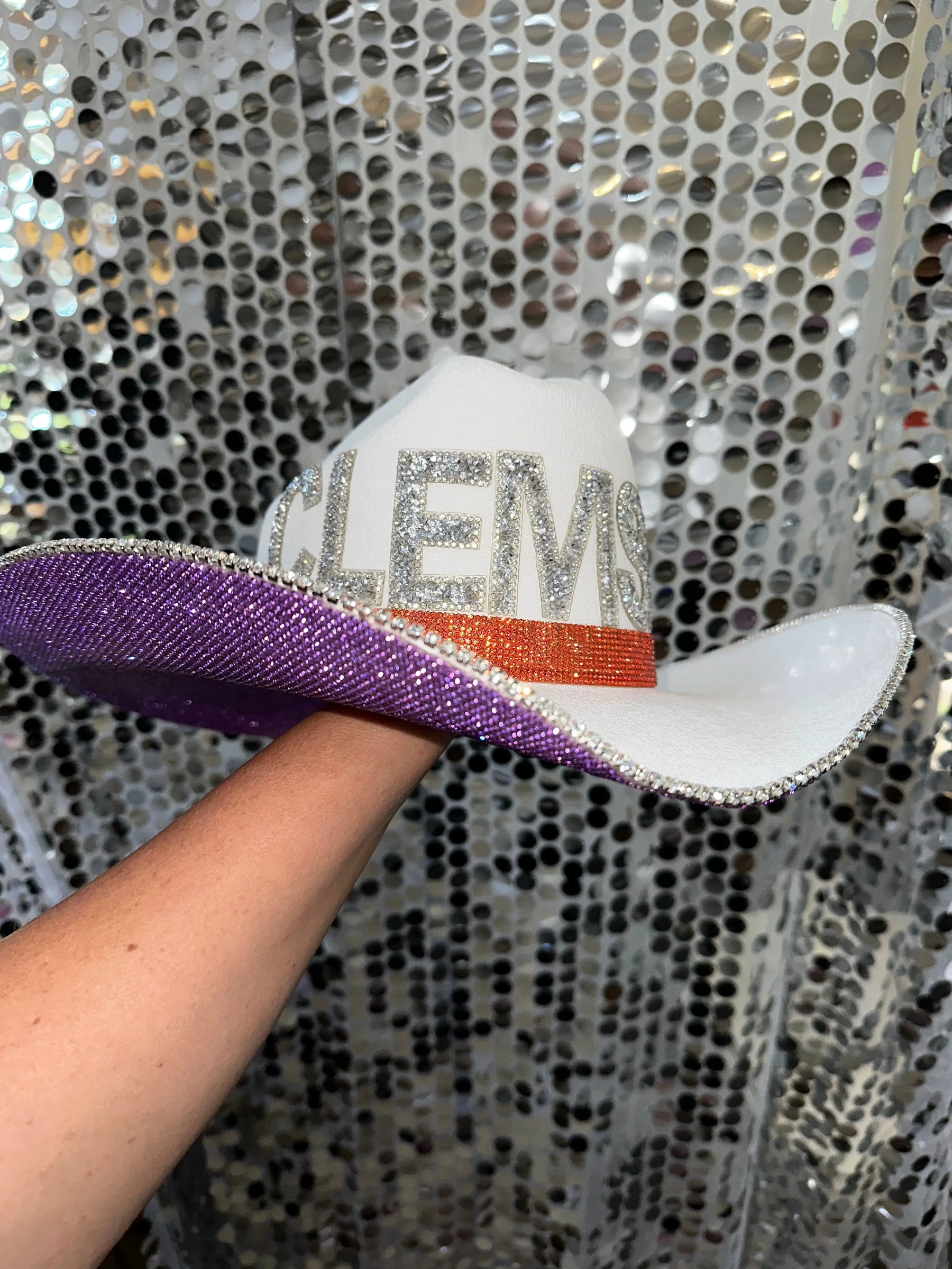 Clemson Hat by Rhinestone Cowgirl, Southern lifestyle apparel detail photo 6