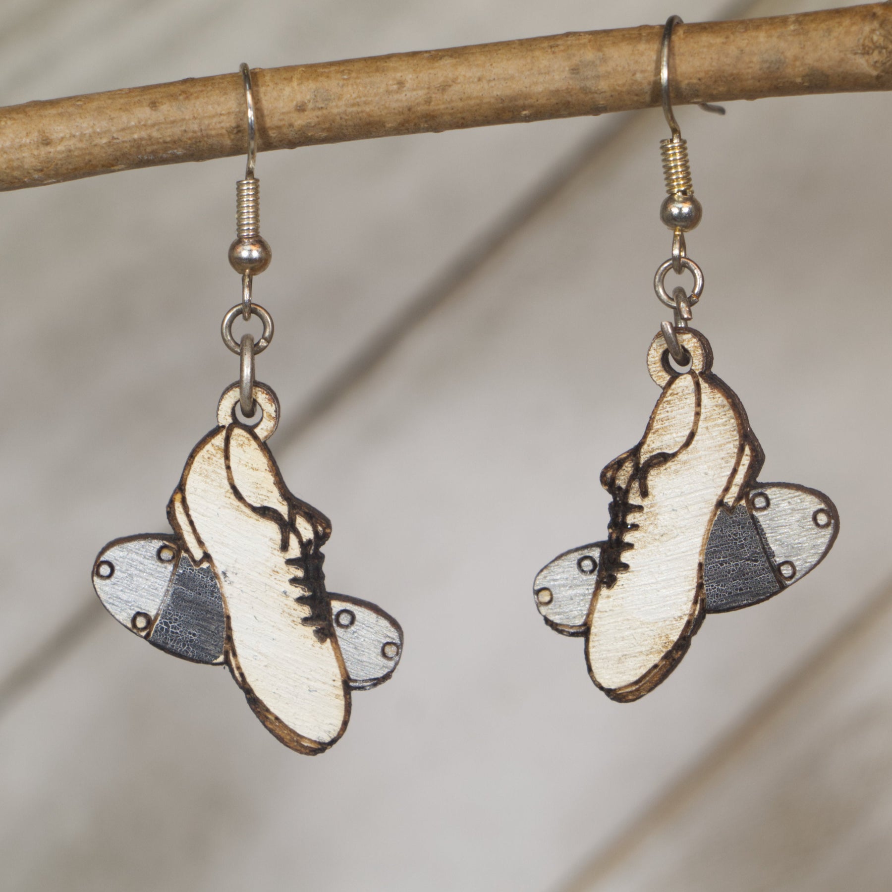 Clogging Shoes Wooden Dangle Earrings | Appalachian Dance Jewelry
