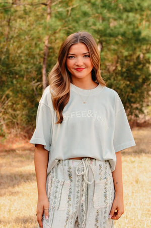 Coffee & Jesus Mock Tee Southern Bliss Company